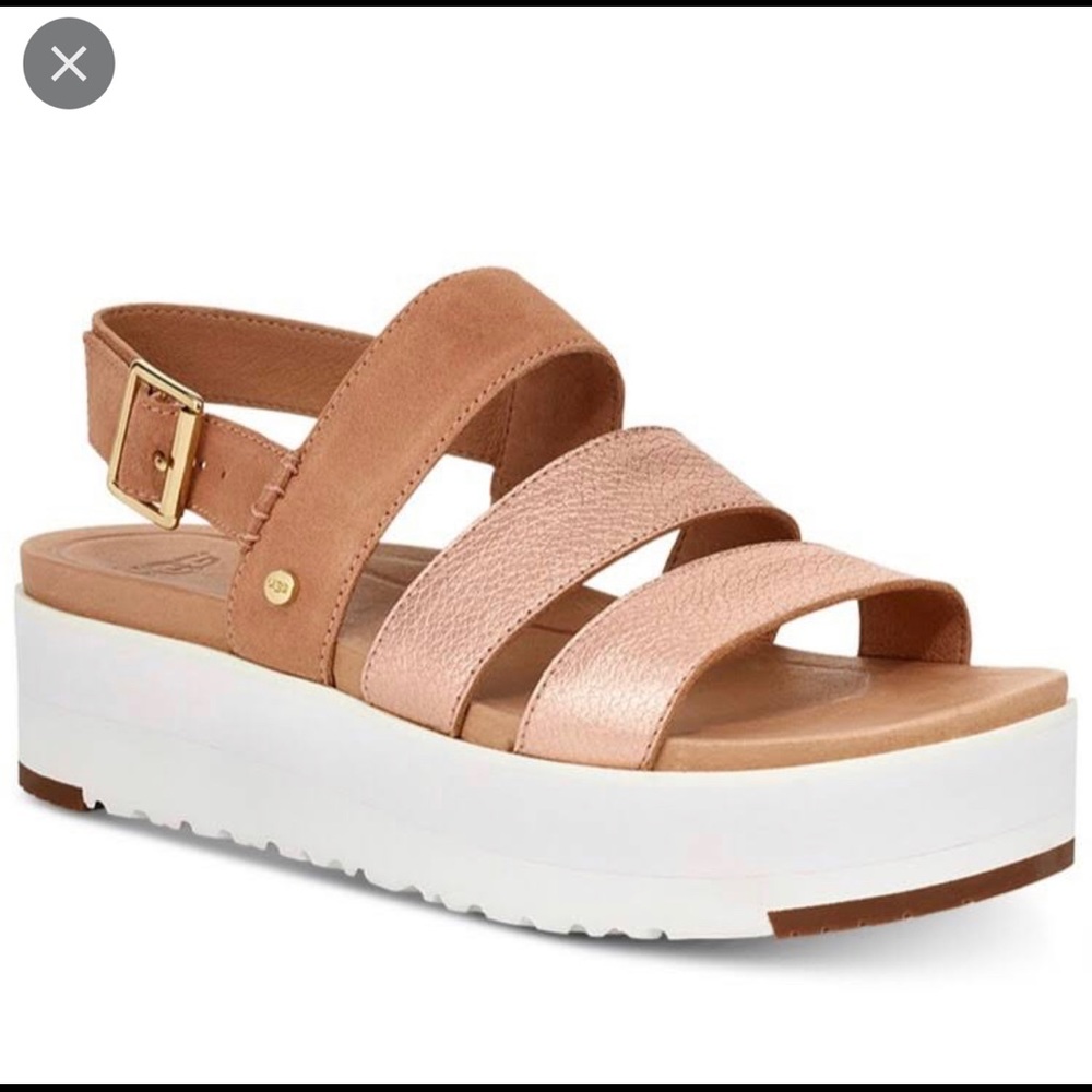 Rose gold Ugg platform sandal